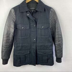 CLUB Monaco Utility jacket with leather sleeves size XS